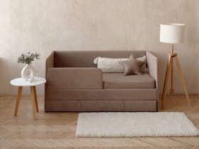 Диван-кровать Happy (капучино) в Станционно-Ояшинском - stancionno-oyashinskij.mebel-nsk.ru | фото