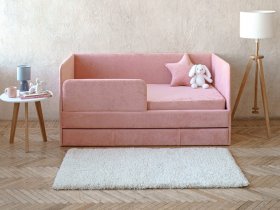 Диван-кровать Happy (коралловый) в Станционно-Ояшинском - stancionno-oyashinskij.mebel-nsk.ru | фото