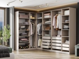Гардеробная Эккервуд (меланж) в Станционно-Ояшинском - stancionno-oyashinskij.mebel-nsk.ru | фото