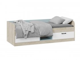 Кровать комбинированная «Оливер» Тип 1 401.003.000 (дуб крафт серый/белый/серо-голубой) в Станционно-Ояшинском - stancionno-oyashinskij.mebel-nsk.ru | фото