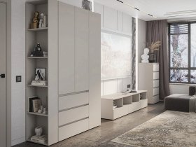 Модульная стенка Люмо (кашемир) в Станционно-Ояшинском - stancionno-oyashinskij.mebel-nsk.ru | фото