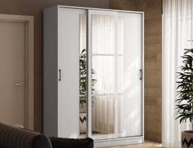 Шкаф-купе 1,6м «Стиль-2» (белый) в Станционно-Ояшинском - stancionno-oyashinskij.mebel-nsk.ru | фото